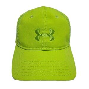 Under Armour Women's Run Shadow Hat Cap HiVis Neon Green Adjustable Lightweight